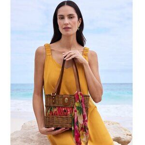 PATRICIA NASH Kalamaria women's basket bag tote with floral scarf